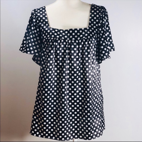 Style & Co black & white baby doll polka dot- 16 - Picture 2 of 7